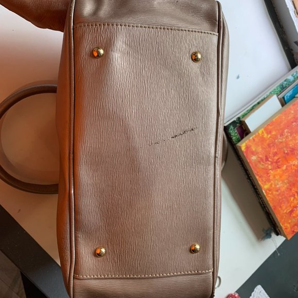 Ralph Lauren Metallic Antique Gold Handbag Tote - Picture 8 of 15